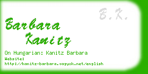 barbara kanitz business card